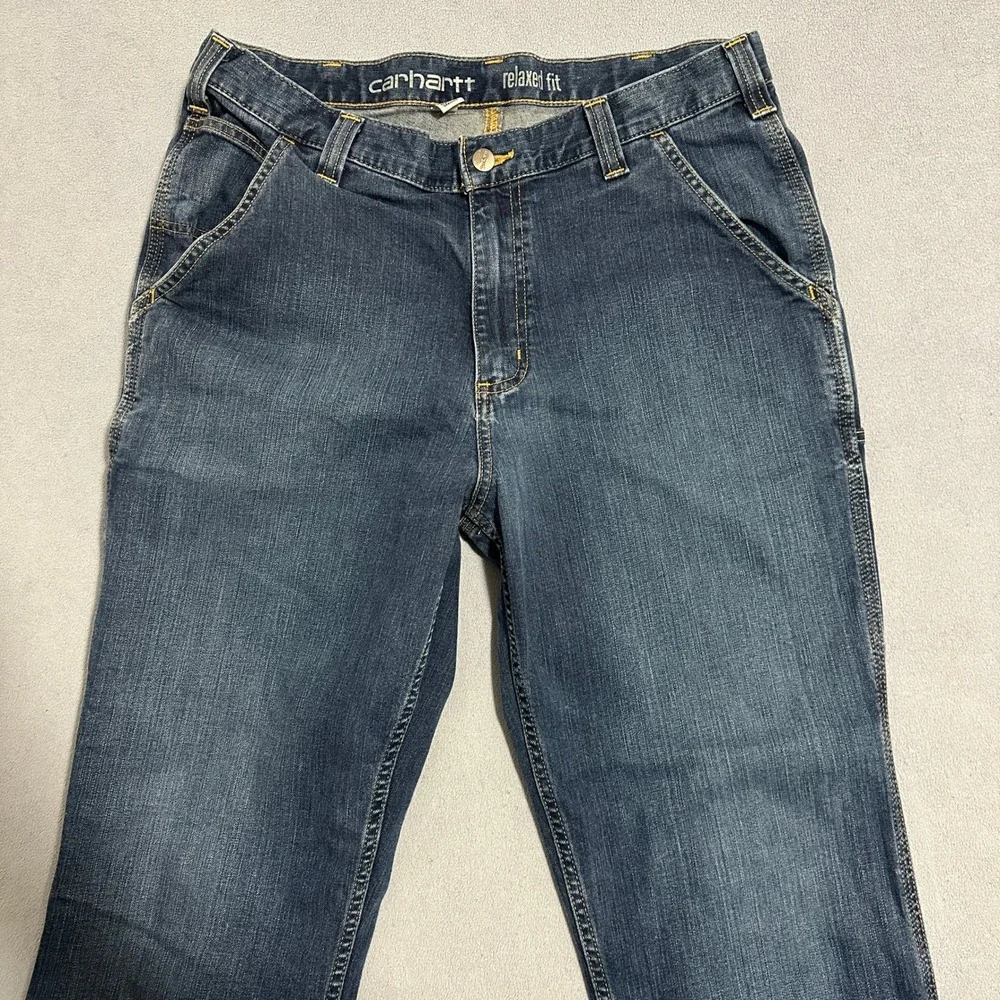 Carhartt Relaxed Fit Straight Leg Jeans Dark Wash Blue 102808-498 Men Size 36x33